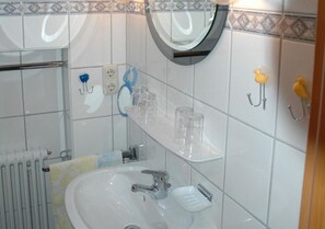 Dusche, Haartrockner, Handtücher