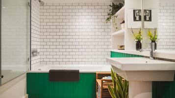 Bathtub, designer toiletries