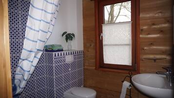 Dusche, Handtücher, Seife, Toilettenpapier