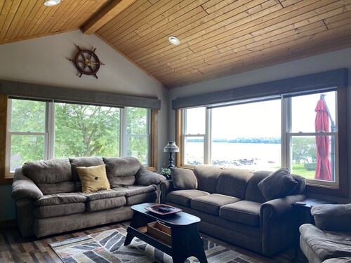 Nautical lakeview home with boat launch across the street from your rental home.