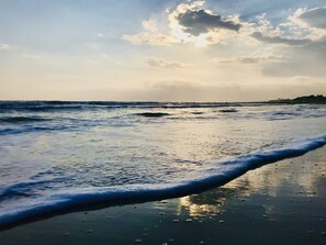 Beach nearby, sun loungers