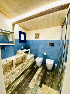 Ducha, secador de pelo, bidet, toallas