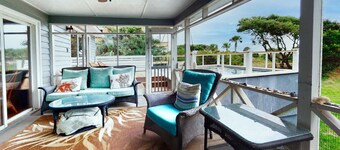 Classic Oceanfront beach home with large screened in porch overlooking ocean!