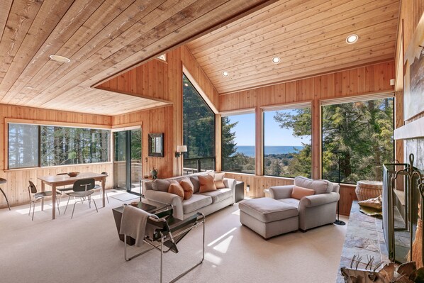 Smart TV, fireplace, DVD player