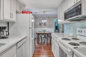 Fridge, microwave, oven, stovetop - Life's Good On Easy Street - Three Bedroom, Two Bath House (Garden City Beach)