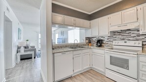 Private kitchen - Sea Oaks 303 - Two Bedroom, Two Bath Corner Oceanfront Condo in GCB (Garden City Beach)
