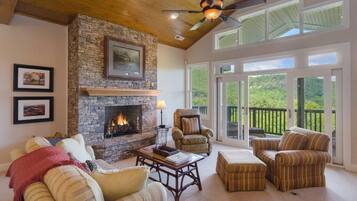 TV connectée, cheminée, lecteur de DVD