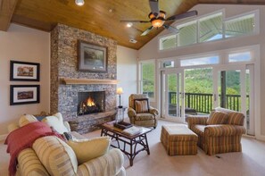 Smart TV, fireplace, DVD player