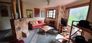 TV connectée, cheminée, table de tennis de table, médiathèque