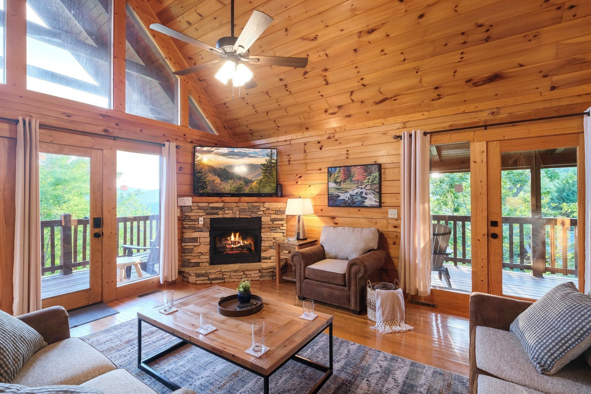 Smart TV, fireplace