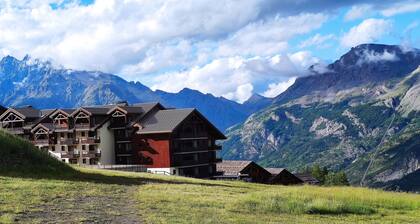 Puy Saint Vincent 1800, family flat 37m2, 2bed, 6pers, garden level, south facing.