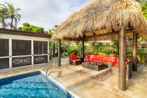 Piscine extérieure, piscine chauffée