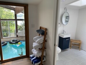 Indoor pool, a heated pool - Lakefront property with private heated indoor pool and hot tub! (Marion)