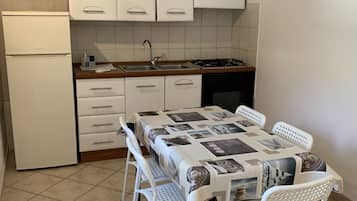 Fridge, oven, stovetop, cookware/dishes/utensils