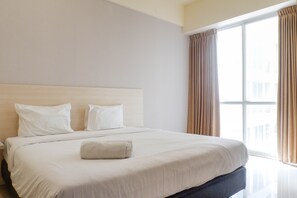 Free WiFi, bed sheets - Classic Modern Studio Room (No Kitchen) at My Tower Apartment (Surabaya)