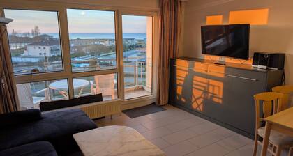 Panoramic view Heiligenhafen directly on the beach