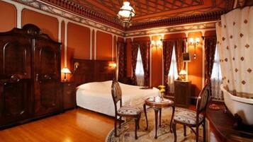 Antique Room with ancient bathtub | Sábanas de algodón egipcio y ropa de cama de alta calidad