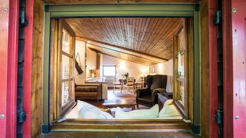 Smart TV, caminetto, impianto stereo, monitor per computer