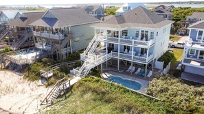 Exterior - Sandy Paradise: An oceanfront, 6-bedroom retreat in Surf City, perfect for 20 guests! (Surf City)