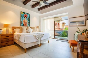 Master bedroom with king bed & Smart TV