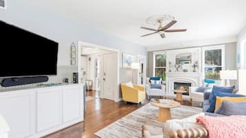 Smart TV, fireplace, printers