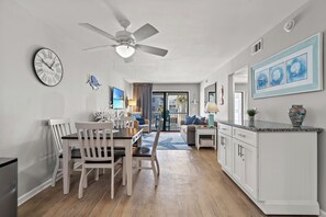 Flat-screen TV, DVD player