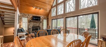 Paddleboards Included! Lakefront Home with Fire Pit, Hot Tub and Dock