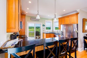 Fridge, microwave, oven, stovetop - "Cool Fish" - 2nd Row Home w/ Private Pool, 5 Bedrooms / 4.5 Bathrooms (Holden Beach)