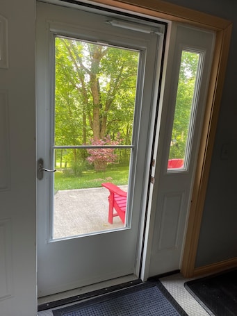 Interior. Beautiful lower level of house in nature with wildlife all around.
