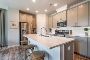 Fridge, microwave, oven, stovetop - City Views + Steps to Camp North End +1.5 miles from Uptown (Charlotte)