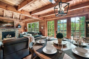 Smart TV, fireplace, video games, books