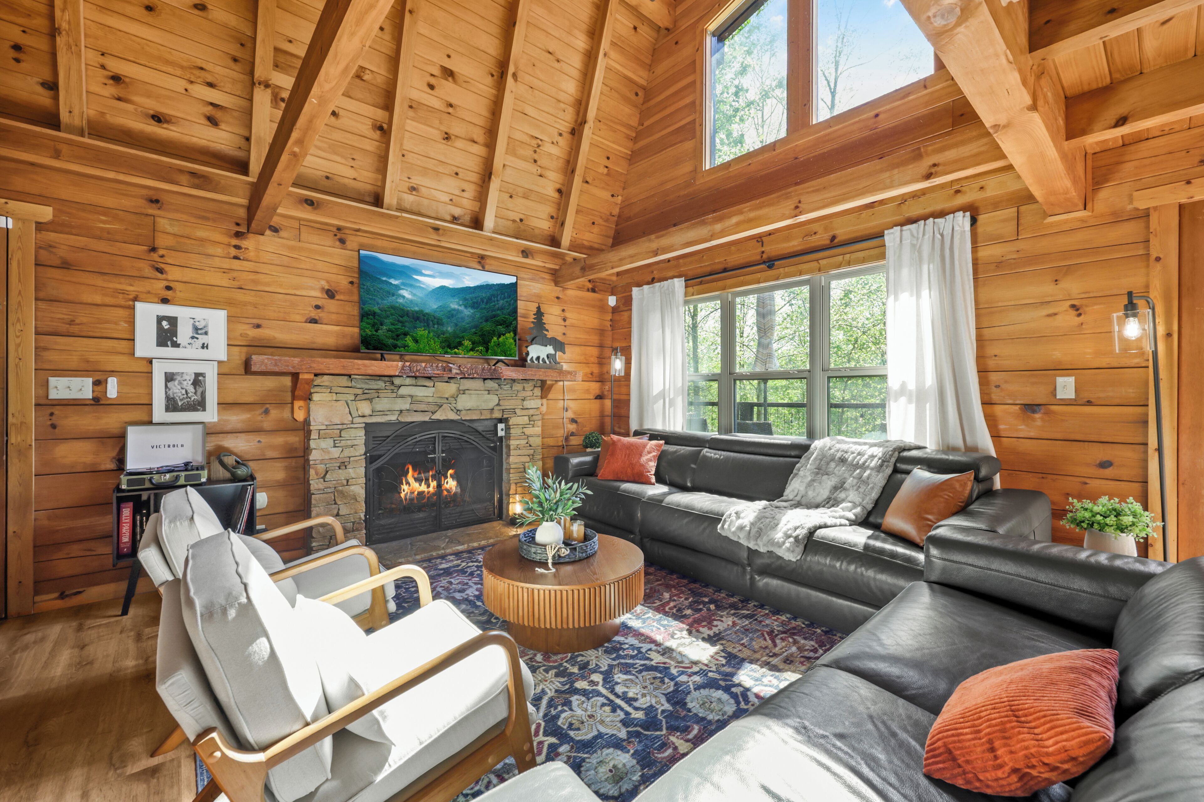 Smart TV, fireplace, video games, books