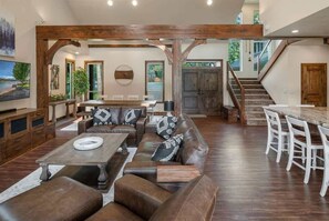 Smart TV, fireplace, video games, offices