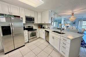 Fridge, microwave, oven