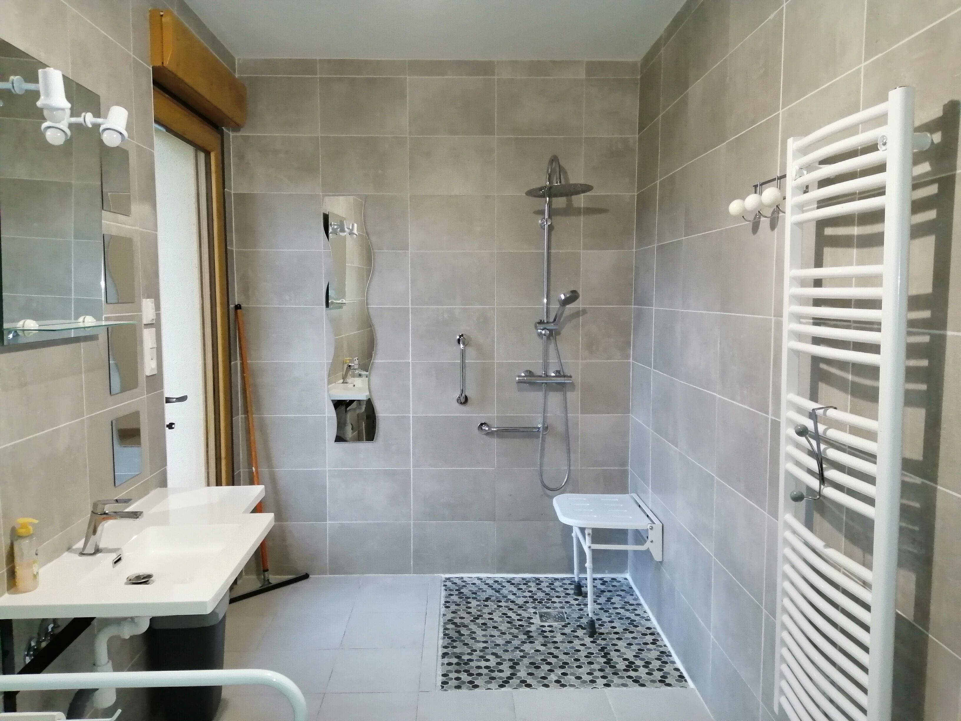 Shower, hair dryer