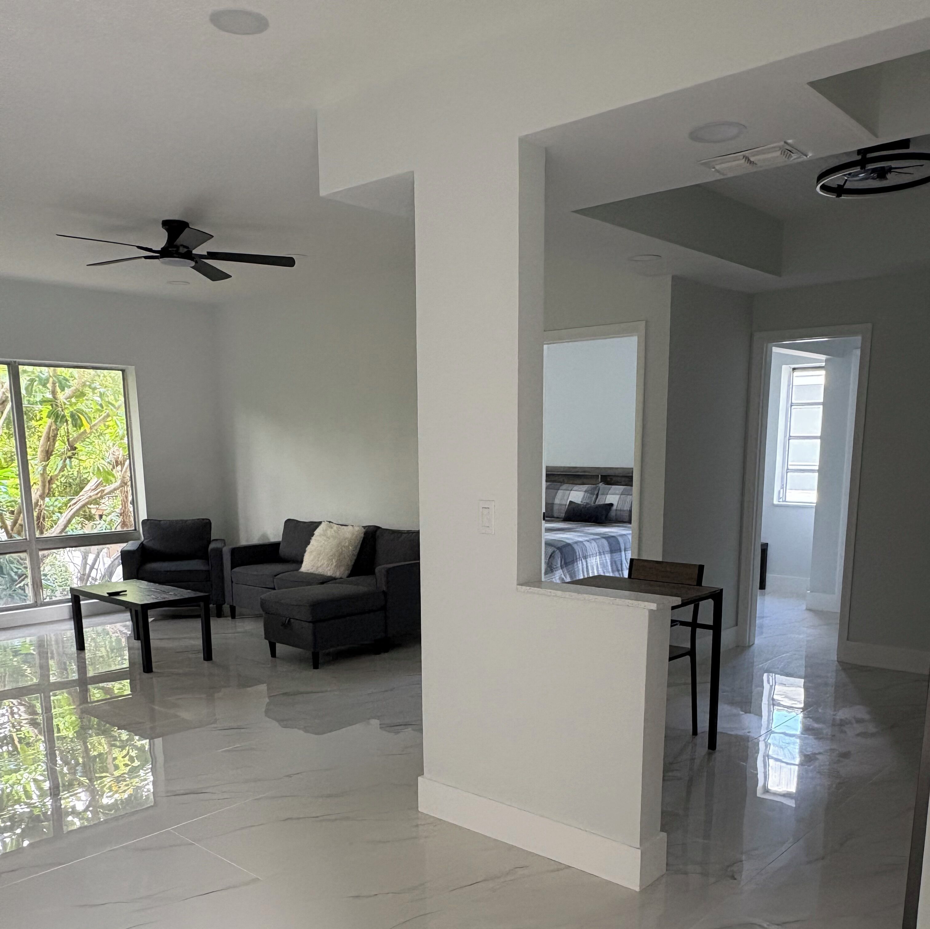 Luxury Apartment | Living area | 50-inch Smart TV with digital channels