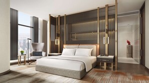 套房, 1 張特大雙人床 (Skyline) | 高級寢具、Select Comfort 床墊、迷你吧、書桌