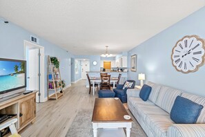 TV, DVD player - Sea Winds Penthouse 7 - Ocean Front 2 Bed/2 Bath Condo in Windy Hill section (North Myrtle Beach)