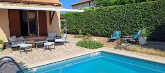 Villa by the sea, swimming pool in a quiet green setting