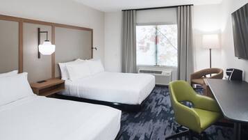 1 bedroom, desk, blackout drapes, iron/ironing board