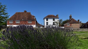 A row of traditional houses with a clear blue sky. - Matchbox is a delightful dog-friendly cottage in Winchelsea, East Sussex (Winchelsea)