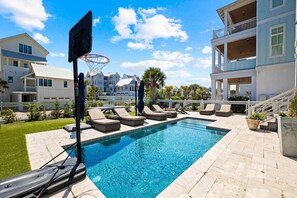 Een verwarmd zwembad