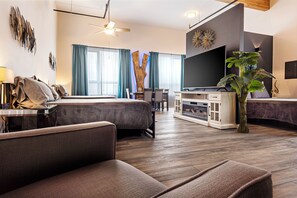 Smart TV, caminetto, impianto stereo