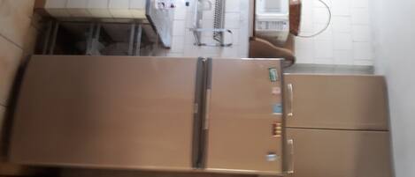 Fridge, microwave, stovetop, toaster