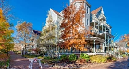 Originally built in Chautauqua Institution in 1890, the original St. Elmo Hotel building was torn down and rebuilt as a residential condominium. It now offers the convenience of an elevator