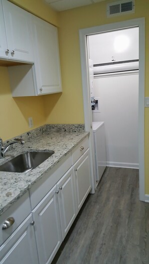 Shower, towels, soap, toilet paper