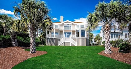 Beautiful home with open porches overlooking lagoon in Wild Dunes