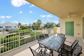 Outdoor dining - Indies 102 | 2BR/2BA Coastal Condo | Sleeps 6 | Patio & Pool Access (Gulf Shores)