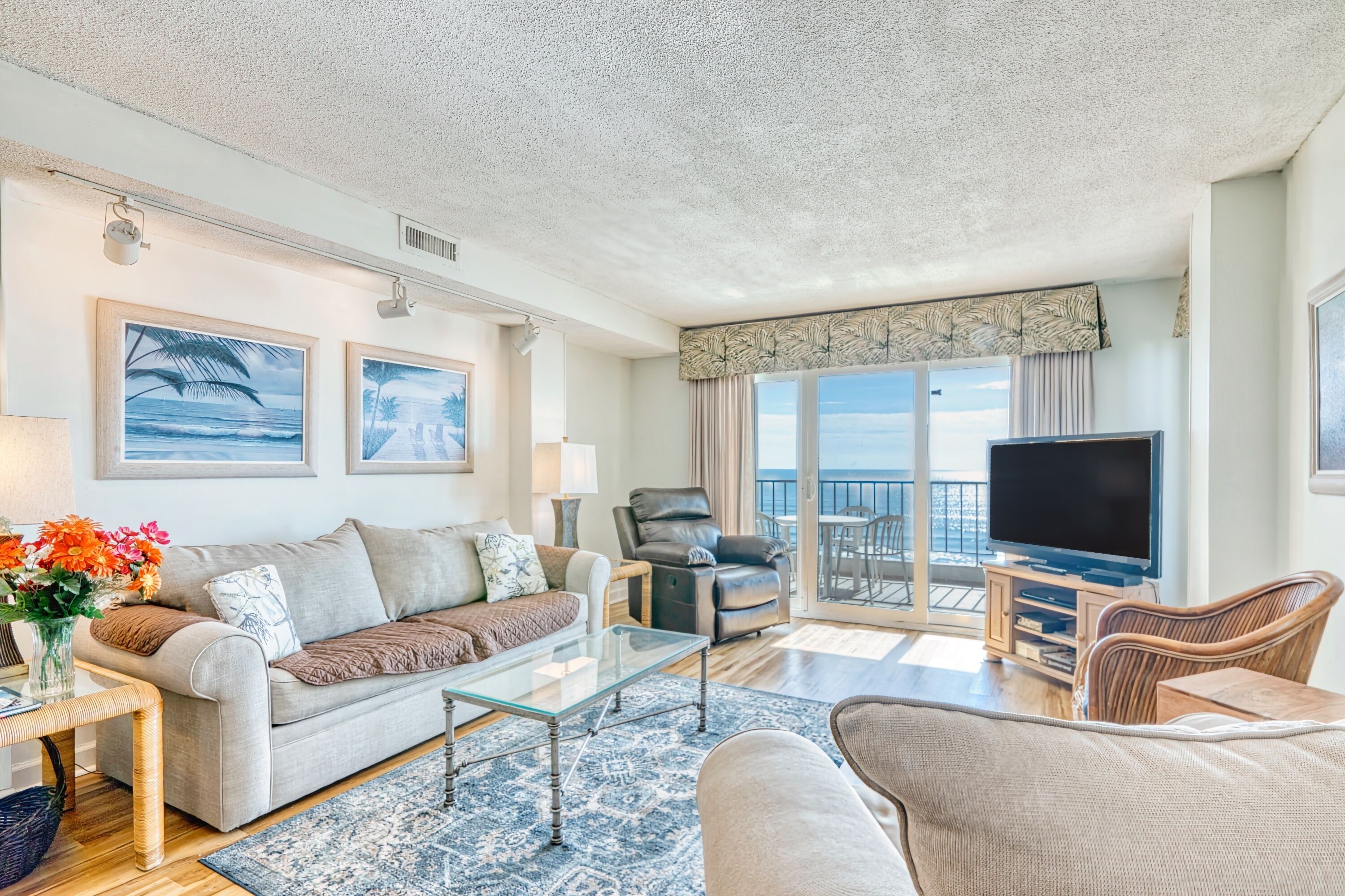 Flat-screen TV, DVD player