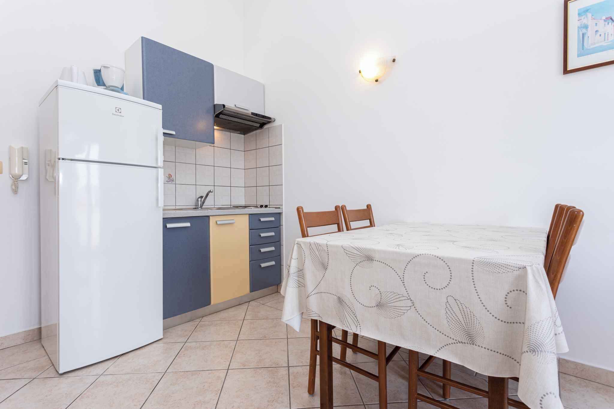 Fridge, stovetop, coffee/tea maker, cookware/dishes/utensils